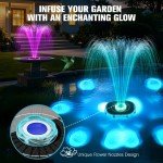 Solar Bird Bath Fountain with Lights - 2025 Upgrade