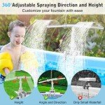 Adjustable Pool Fountain with Lights & Dual Spray