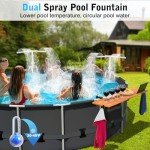 Adjustable Pool Fountain with Lights & Dual Spray