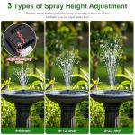 Solar Bird Bath Fountain Pump with Adjustable Spray