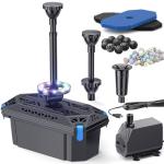 Solar-Powered Pond Filter Fountain with Colorful Lights