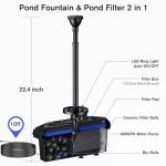 Solar-Powered Pond Filter Fountain with Colorful Lights