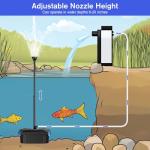 Solar-Powered Pond Filter Fountain with Colorful Lights