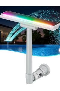 Solar Pool Fountain with 10-Color LED Lights