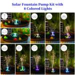 AISITIN Solar Water Fountain with LED Lights