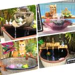 AISITIN Solar Water Fountain with LED Lights
