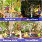 AISITIN Solar Water Fountain with LED Lights
