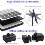AISITIN Solar Water Fountain with LED Lights
