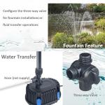 Submersible Pond Fountain Kit with Pump and Filters