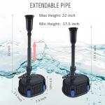 Submersible Pond Fountain Kit with Pump and Filters