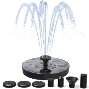 Solar Fountain with 6 Nozzles for Outdoor Use
