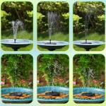 Solar Fountain with 6 Nozzles for Outdoor Use