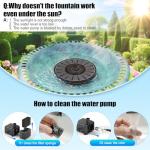 Solar Water Fountain with Battery Backup for Gardens