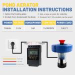 Ytrica 1HP Floating Pond Aerator Fountain Pump