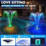 Large Solar Fountain with Light Show and Anchor