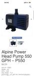 550 GPH Power Head Pump for Large Fountains