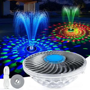 Large Solar Pool Fountain with Light Show