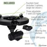 Pond Boss Floating Fountain with Lights, 1/2 hp