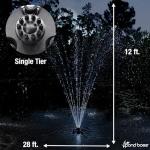 Pond Boss Floating Fountain with Lights, 1/2 hp