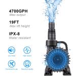 Large 4700 GPH Outdoor Pond Waterfall Fountain