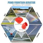 Goldlife 1HP Floating Pond Fountain with 100ft Cord