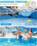 Large Solar Fountain with Light Show and Anchor