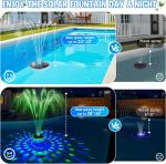 Large Solar Pool Fountain with Light Show