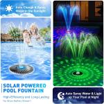 Large Solar Pool Fountain with Light Show