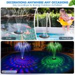 Large Solar Pool Fountain with Light Show