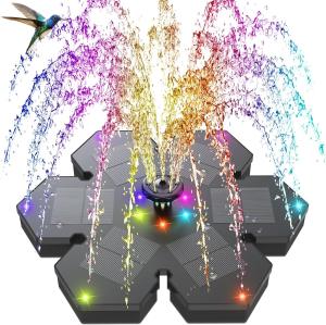 Large Solar Fountain with Light Show and Anchor