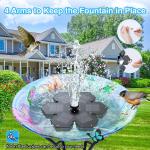 Large Solar Fountain with Light Show and Anchor