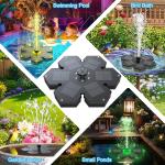 Large Solar Fountain with Light Show and Anchor