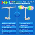 2-in-1 Pool Fountain with Lights for All Pools