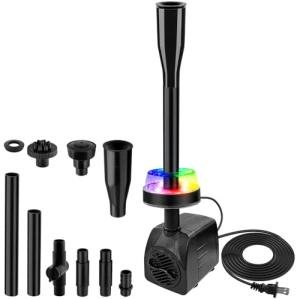 15W Submersible Pond Fountain Pump with Lights