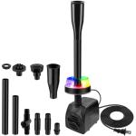 15W Submersible Pond Fountain Pump with Lights