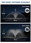 Large Floating Fountain for Ponds - 120V