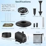 RGB LED Floating Pond Fountain with 3 Spray Modes