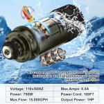 750W Floating Pond Fountain Aerator Pump - 1HP