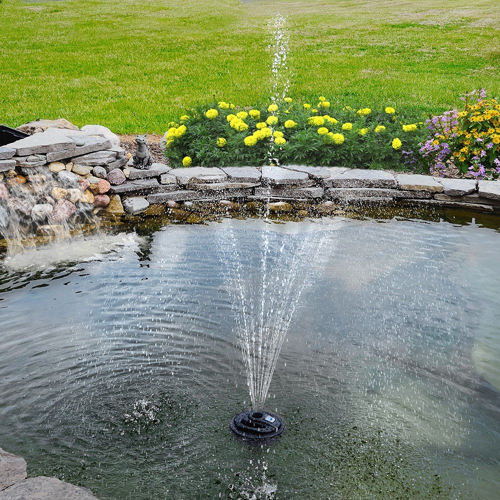Upgraded 2-in-1 Floating Pond Fountain & Deicer