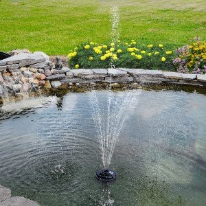 Upgraded 2-in-1 Floating Pond Fountain & Deicer