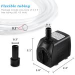 10W Submersible Pump with Tubing for Ponds