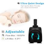 10W Submersible Pump with Tubing for Ponds