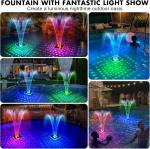 Large Solar Fountain with Light Show and Anchor