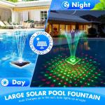 Large Solar Fountain with Light Show and Anchor