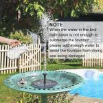 Solar Powered Floating Fountain for Bird Baths