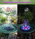 Solar Fountain with LED Lights and 7 Nozzles