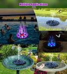 Solar Fountain with LED Lights and 7 Nozzles