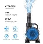 OYO Large Outdoor Pond Pump 4700 GPH 250W