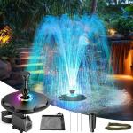 Floating Pond Fountain with LED Lights and Pump