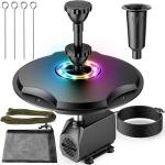 Floating Pond Fountain with LED Lights and Pump